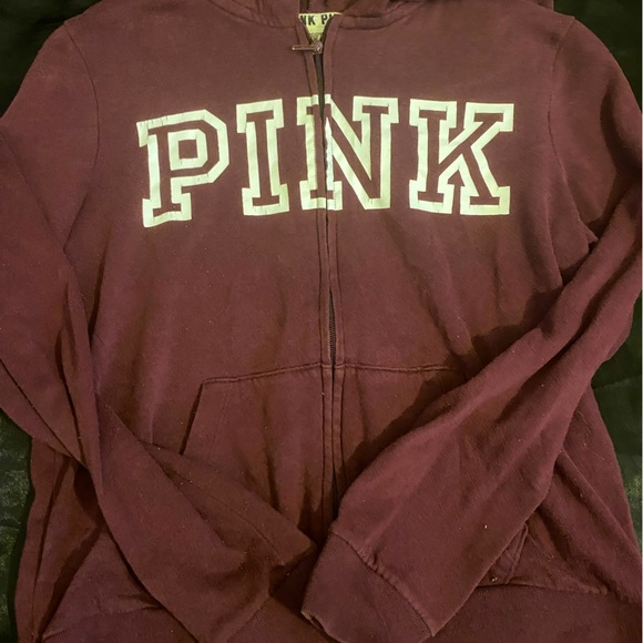 PINK Victoria's Secret Jackets & Blazers - Maroon PINK zip up jacket